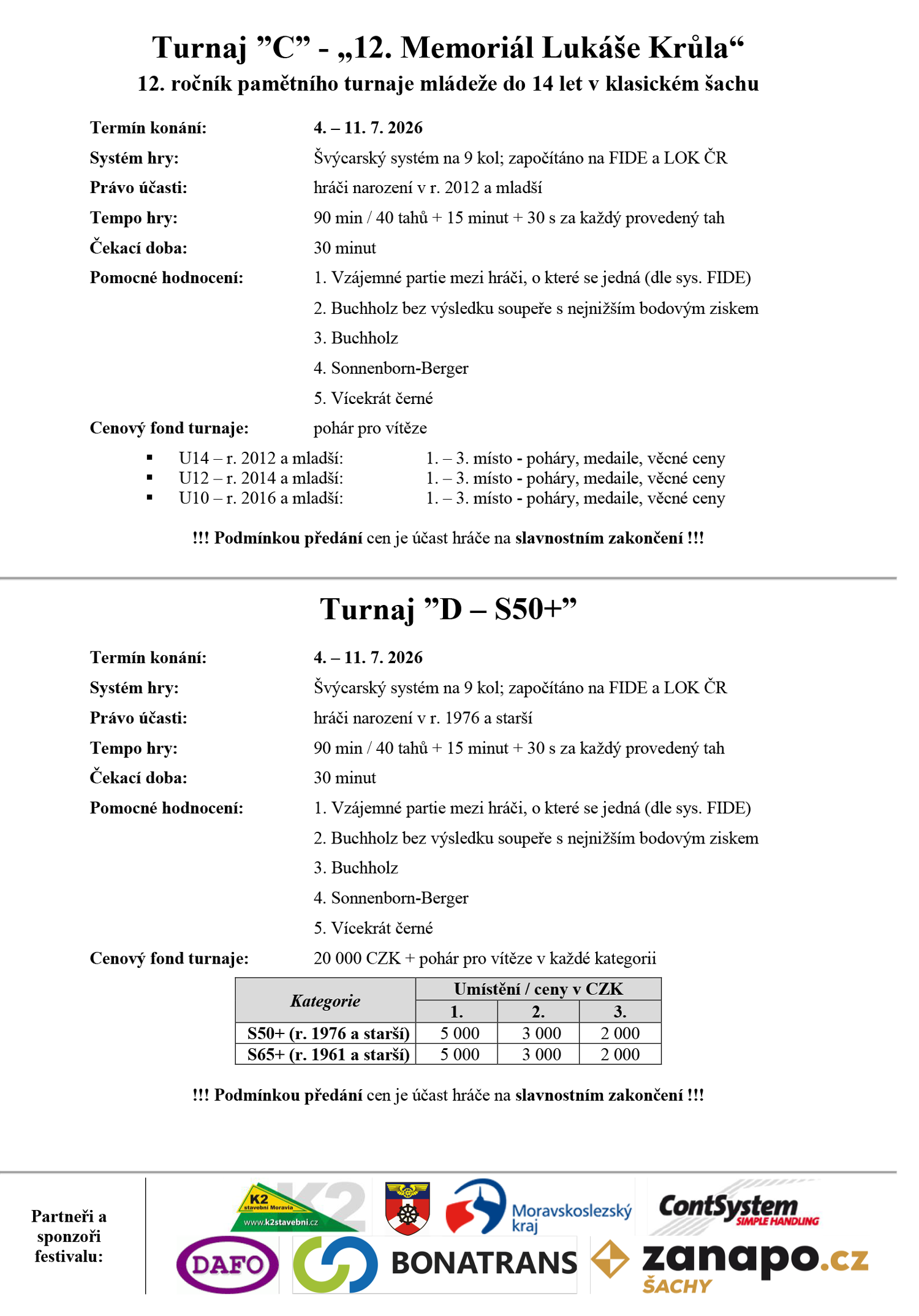 Propozice Open Bohumín